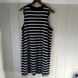 NWOT Black and White Striped Sleeveless Dress, Size XXL